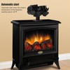 Double Heads Fireplace Fan 6 Blades Thermal Power Black Stove