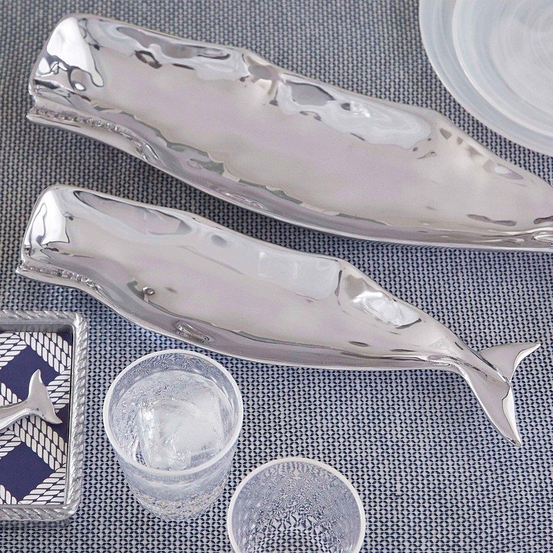 MARIPOSA Nantucket Whale Small Dish, Silver