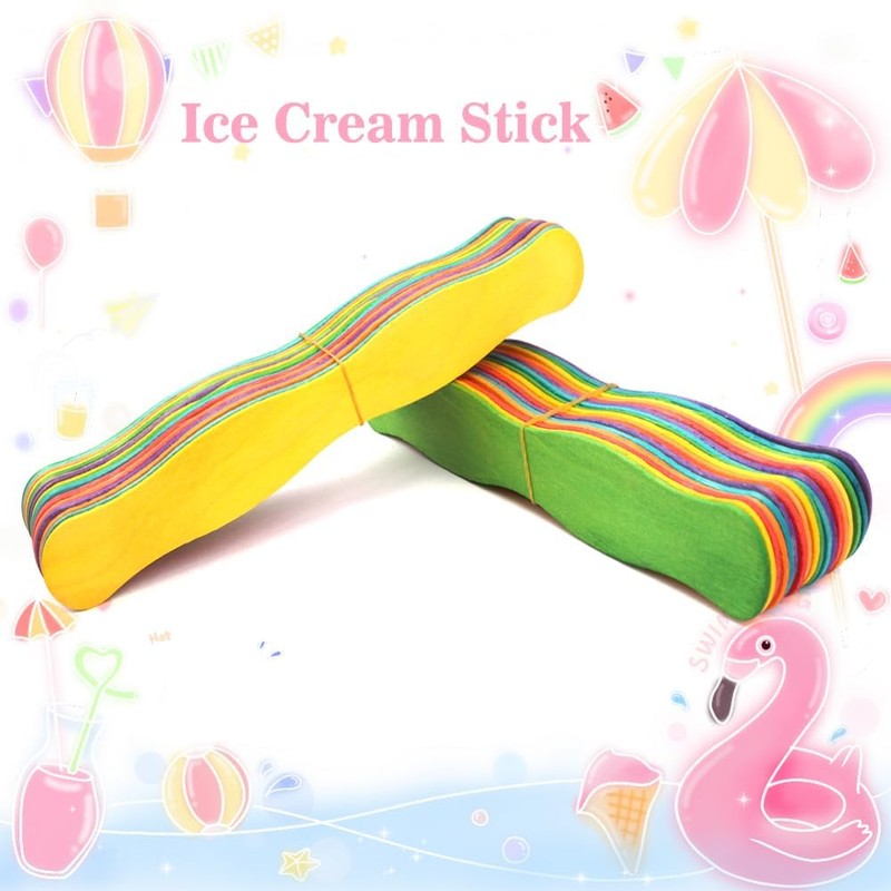 Fan Sticks Jumbo Popsicle Sticks 60 Pcs 8" Wooden Sticks