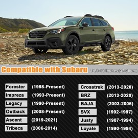 West Llama Customized Auto Car Steering Wheel Cover for Subaru Forester,Outback,Crosstrek,Impreza,Legacy,14.5-15 inch (Black+Gray-Standard Size)