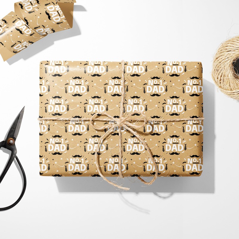 Vnaaem Kraft Fathers Day Wrapping Paper Roll for Dad Men