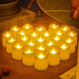 RENDIN Velas LED - 24PCS Velas Electricas Sin llama, Velas de Vacaciones, Hogar,Boda,Mesa, Decoraciones de Halloween Navideñas Día de los Muertos