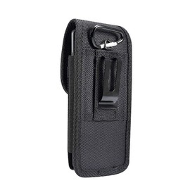 DFV mobile - Nylon Belt Holster with Metal Clip and Card Holder für CAT S52 Rugged (2020) - Black