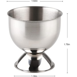 Yitobici Stainless Steel Egg Cups with Base, Stackable, Set of 12 Egg Holder Trays, 12 Pieces, Silver