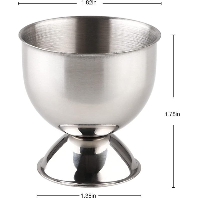 Yitobici Stainless Steel Egg Cups with Base, Stackable, Set of