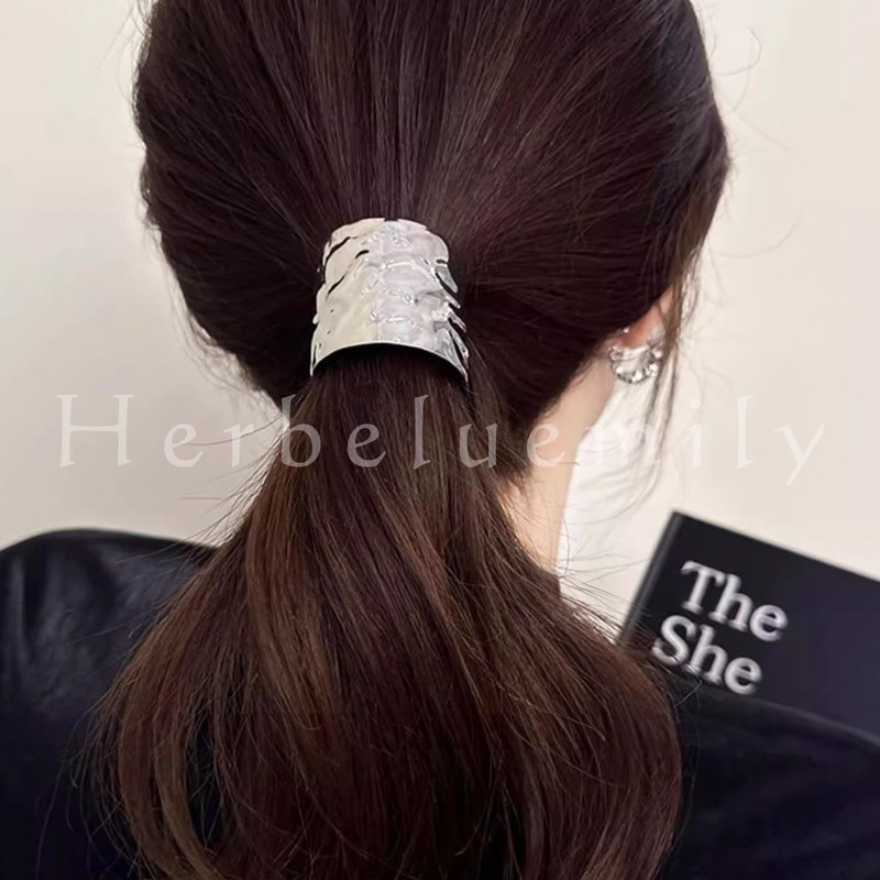 [Herbeluemily] ポニーフック 髪飾り メタル ヘアゴム ヘアタイ ヘアカフ バレッタ ヘアクリップ 髪留め