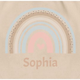 Geschenk mit Namen personalisiert by Shirtracer - Gym Bag Backpack - Boho - Rainbow Colour Arch Sky Rainbow, 02 natural white