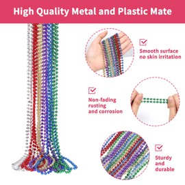 SWANUCKY 12 Pack Mardi Gras Beads Necklaces, 33 Inch Plastic Beads for Party Favors, Festival Decorations, Parade Throws, Christmas, St. Patrick's Day Celebrations (6 Colors)