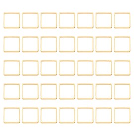 Shapenty Brass Square Hollow Frame Pendant Charms Open Bezel Frames Linking Ring Connectors Beading Hoop Earrings for Necklace Bracelet Jewelry Making Resin Craft, 50PCS (18mm, KC Gold)