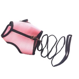 Hypeety Rabbit Kitten Harness Cat Leash for Small Animal Adjustable Soft Harness and Lead Set for Bunny Cat Little Pet Walking (M:Chest(7.09"-9.84"), Pink)