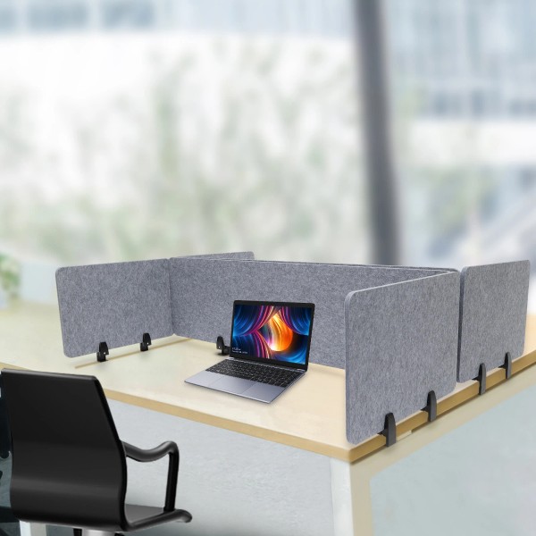 Unbranded Stand Up Desk ReFocus Raw Clamp-On Acoustic Desktop Divider