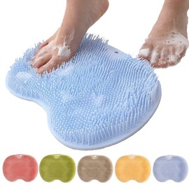 Genérico Alfombrilla de Silicona para Ducha y Pies, con Ventosas de Pared Mejoradas, Almohadilla Exfoliante para la Espalda (Azul)