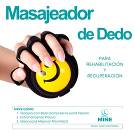 SEVEN MINE Férula para Dedo y Muñeca con Pelota Antiestrés | Ejercitador de Mano para Rehabilitación de Artritis, Túnel Carpiano y Espasmos | Alivio del Dolor y Mejora de la Movilidad