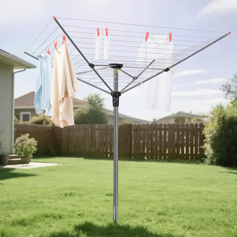 STORAGEIDEAS Umbrella Clothesline Outdoor Heavy Duty, Retractable Rotary Drying Rack