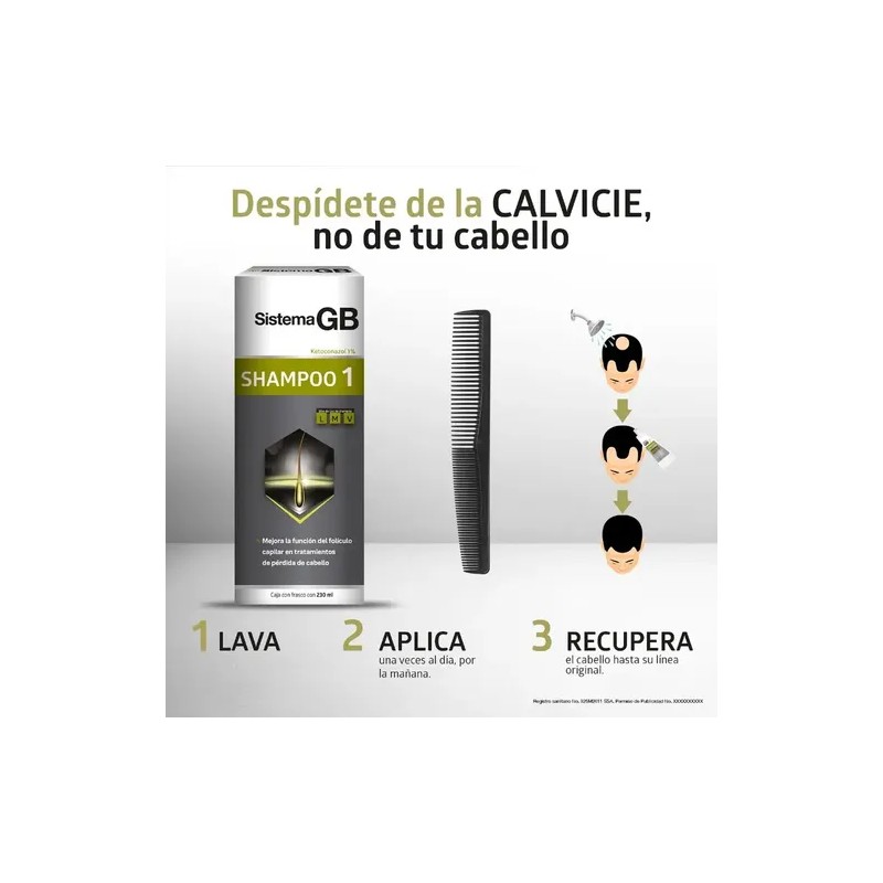 Shampoo 1 Sistema Gb Anticaída Y Anticaspa Hombre 230 Ml
