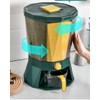 Premium Multi-compartment Grain/Cereal/Rcie Storage Container Dispenser, 10kg Capacity, 360° Rotating