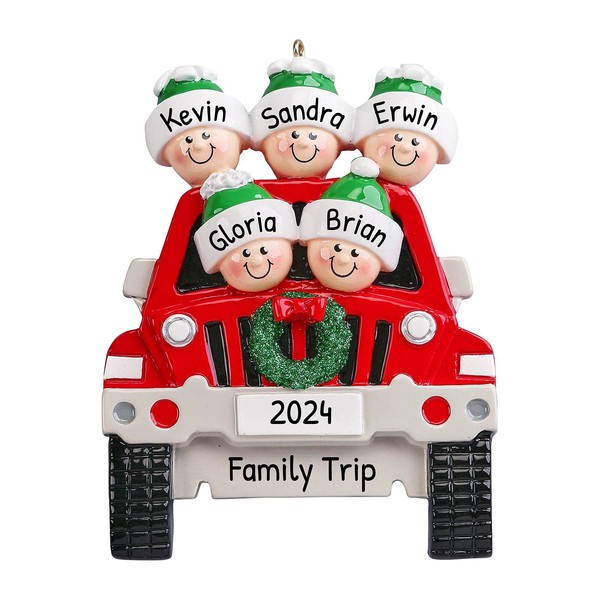 Personalized Family Ornament 2024 - Christmas Family of 5 Ornament