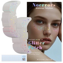 Noerrors 20 Stück Holographischer Multichrom Glitzer Sommersprossen Gesichtstattoo, 2 Styles Wasserdichte Glitzer Faux Sommersprossen Gesichtsaufkleber Temporäres Tattoo 07 Accessoires Festival