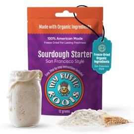 MY RUSTIC ROOTS San Francisco Sourdough Starter Culture – All Natural & Organic Sourdough Bread Starter - Beginner Friendly - Perfect for Baking Delicious Homemade Artisan Bread, Pizza & More - 12g