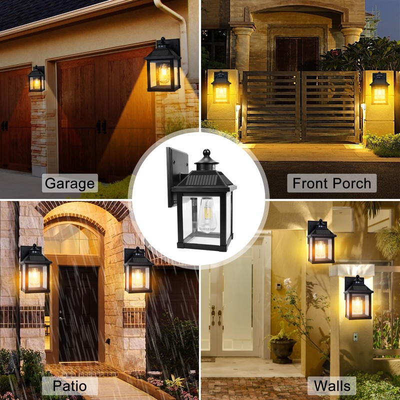 Kuniwa Solar Wall Lights Outdoor, Dusk to Dawn Motion Sensor