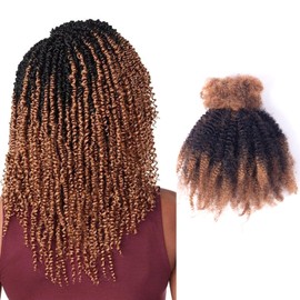 Afro Kinky Bulk Human Hair, 4C, 50g/pack, Braiding Hair for Mini Twists and Sister Locs (#30/1b/30 18inch)