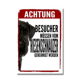 Giant Schnauzer Approval Dog Sign Saying Door Sign Dog Sign Warning Sign Gift Idea Safety Sign Dog Private Property Dog Warning Warning of the Dog