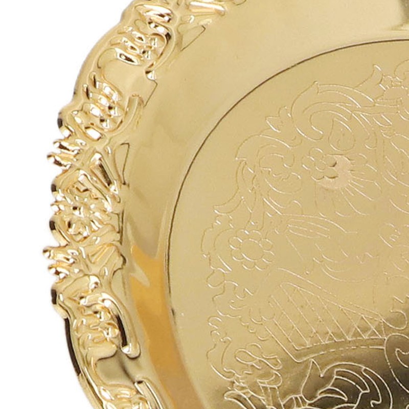Round Decorative Dinner Plate Stainless Steel Storage Tray for Jewelry