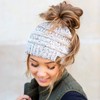 Funky Junque Exclusives BeanieTail Messy Bun Ponytail Beanie Hat -