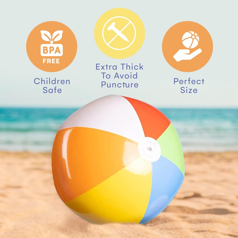 Top Race Mini Beach Balls Bulk Pack - 6 Inch