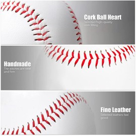 Forrader 9 Inch Handmade Soft Baseball Balls for Adults Youth Training Professional Baseball Games