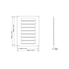 Steinberg14 Ventilation Grille Metal Exhaust Grille Cover with Rodent Protection Net - Exhaust Air Grille (140 x 190 mm, Aluminium)