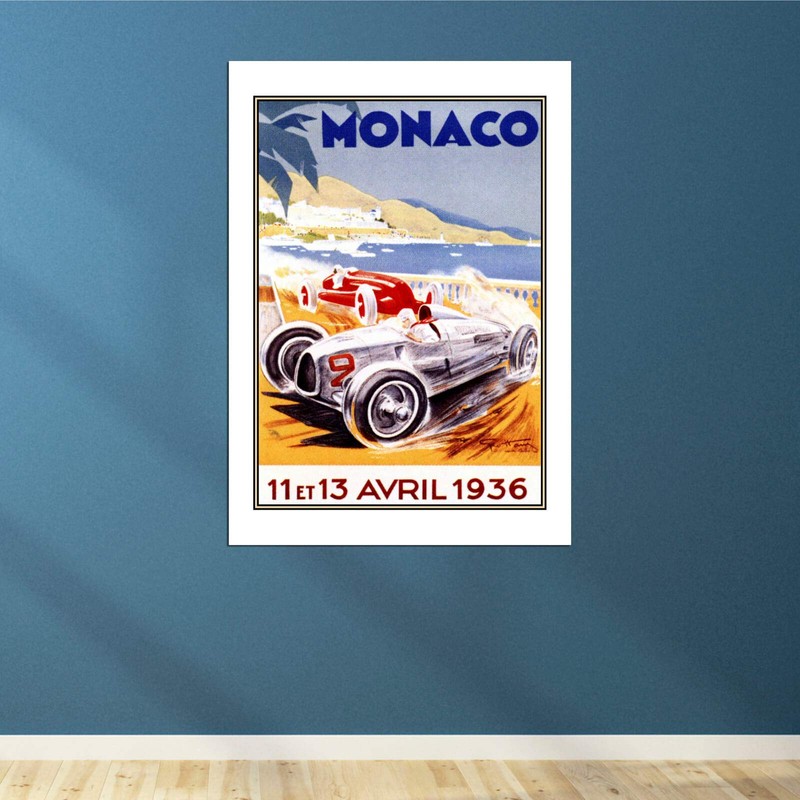 Spiffing Prints Monaco 1936 Racing Poster - Large - Semi