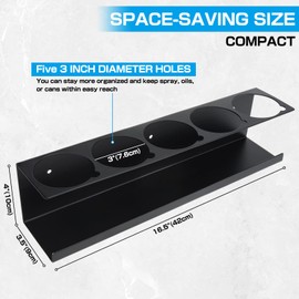 RealPlus Aerosol Spray Can Holder Rack Organizer 5 Cans Spray Bottle Holder Heavy-Duty Steel Wall Mounted for Garage and Workspace, Pack of 6