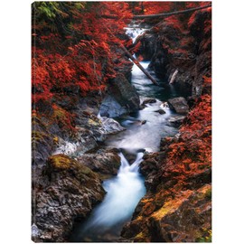 Fine Art Canvas Water in the Fall Canvas Wall Decor by Artist Vladimir Kostka/Radiant Scenes for Living Room, Bedroom, Bathroom, Kitchen, Office, Bar, Dining & Guest Room - Ready to Hang - 24 in x 32 in