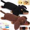 Crochet Kit for Beginners, Crochet Animal Kit Complete Dachshund Dog Crochet with Yarn Hooks Needles, Step-by-Step Video Learn to Crochet Starter Kit Animal Set Beginners Crochet Kit (Crochet dog)
