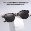 MEETSUN Retro Semi Rimless Polarized Sunglasses for Women Men Trendy
