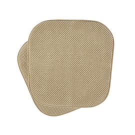 GoodGram Premium Soft Surface Ultra Comfort Non-Slip Kitchen & Dining Curved Memory Foam Chair Cushions - Assorted Colors (Taupe, 2 Pack)