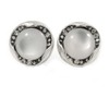 15mm D/Button Shape Crystal Glass Stone Clip On Earrings In