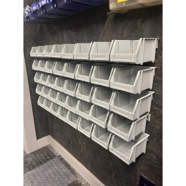 Storehouse 20 Bins Rail Mount Stackable Parts Storage Organizer Shop Bins Screws Nuts Bolts