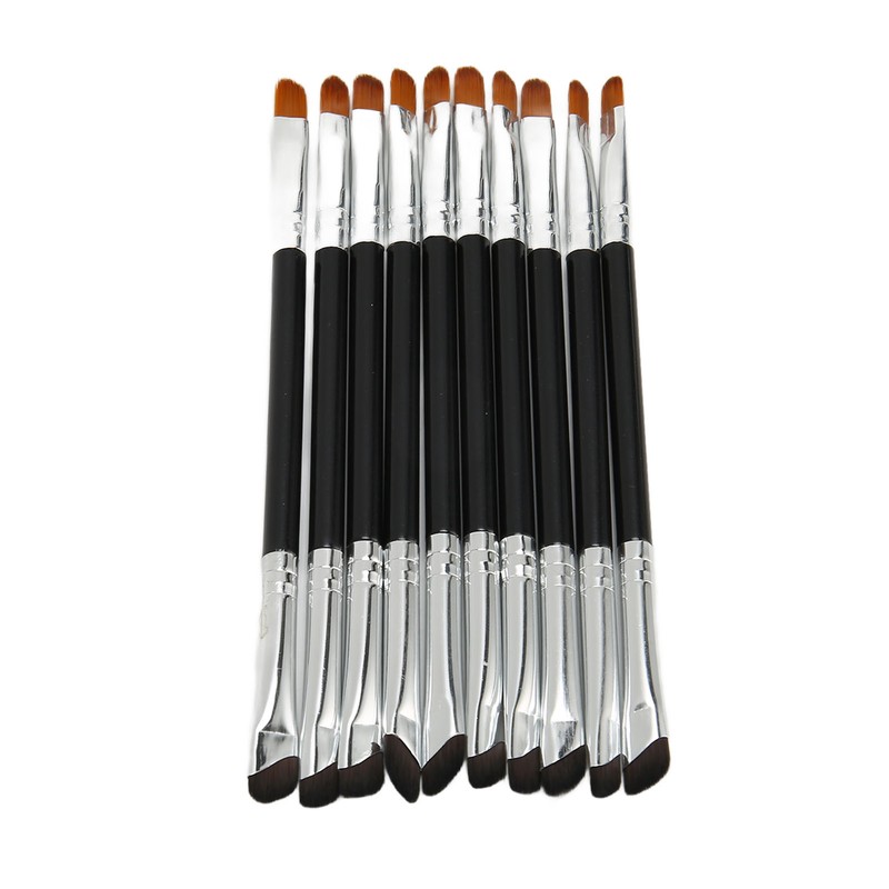 10pcs Sickle Eyeliner Brush Double Ended Sickle Eyeliner Detail Brush