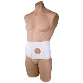 OTC Ostomy Abdominal Binder, Stoma Support, Hernia Colostomy, 6" Belt, 3" Opening Pad, Medium