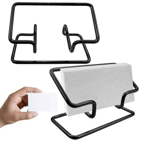 Jaczora 2PCS Business Card Holder for Desk, Display Metal Business