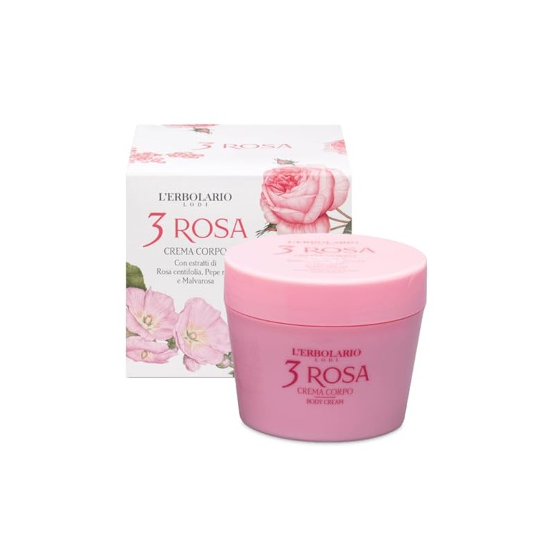 3 Rosa (Three Pinks) Perfumed Body Cream by L'Erbolario Lodi