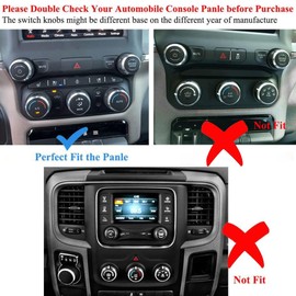 AuTK AC Radio Knob Cover for Dodge Ram 2019 2020 2021 Air Conditioner Auto Climate Control Volume Tune Switch Knob Button Cover Trim Ring 5pcs (Red)