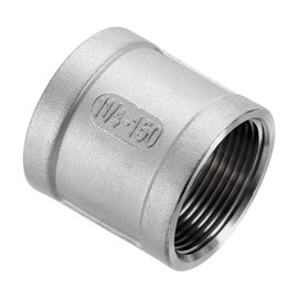 sourcing map NPT 1-1/4"x1-7/8 304 Stainless Steel Cast Pipe Fittings, Coupling Pipe Connector Adapter Pipe Connection Accessories for Plumbing Industrial and Residential, Silver