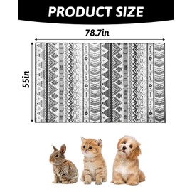 BNOSDM 79" X 55" Large Bunny Cage Liner Washable Reusable Big Rabbit Pads Floor Mat for Rabbits Anti Slip Rug for Bunnies, Pet Carpet for Chinchillas Cats Guinea Pigs Ferrets Dogs