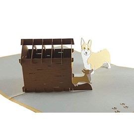 iGifts And Cards Mama Corgis N Puppies 3D Pop Up Greeting Card - Cute, Canine, Pet, Dog, Doggies, Half-Fold, Happy Birthday, Just Because, Thinking of You, Baby Shower, Friendship, Fun