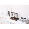 POKHDYE Wood Entryway Tabletop Key Holder Rack，Rustic Burnt Decorative Organizer