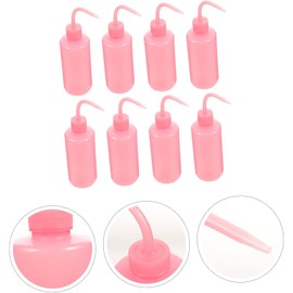 Botella Limpia Pestañas Exprimible 8 Piezas 250 Ml Color Rosa Boquilla Curva Antidesbordamiento para Limpieza de Extensiones de Pestañas Uso Profesional y Personal