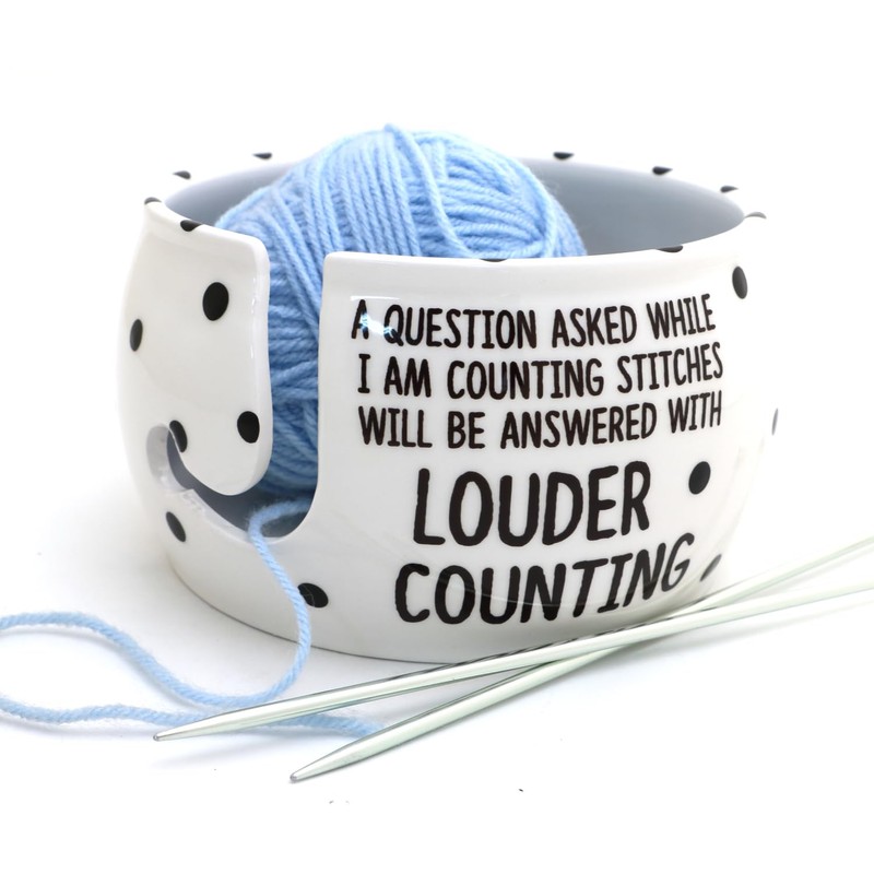 Yarn Bowl, Counting Stitches, Knitting, Lennymud by Lorrie Veasey